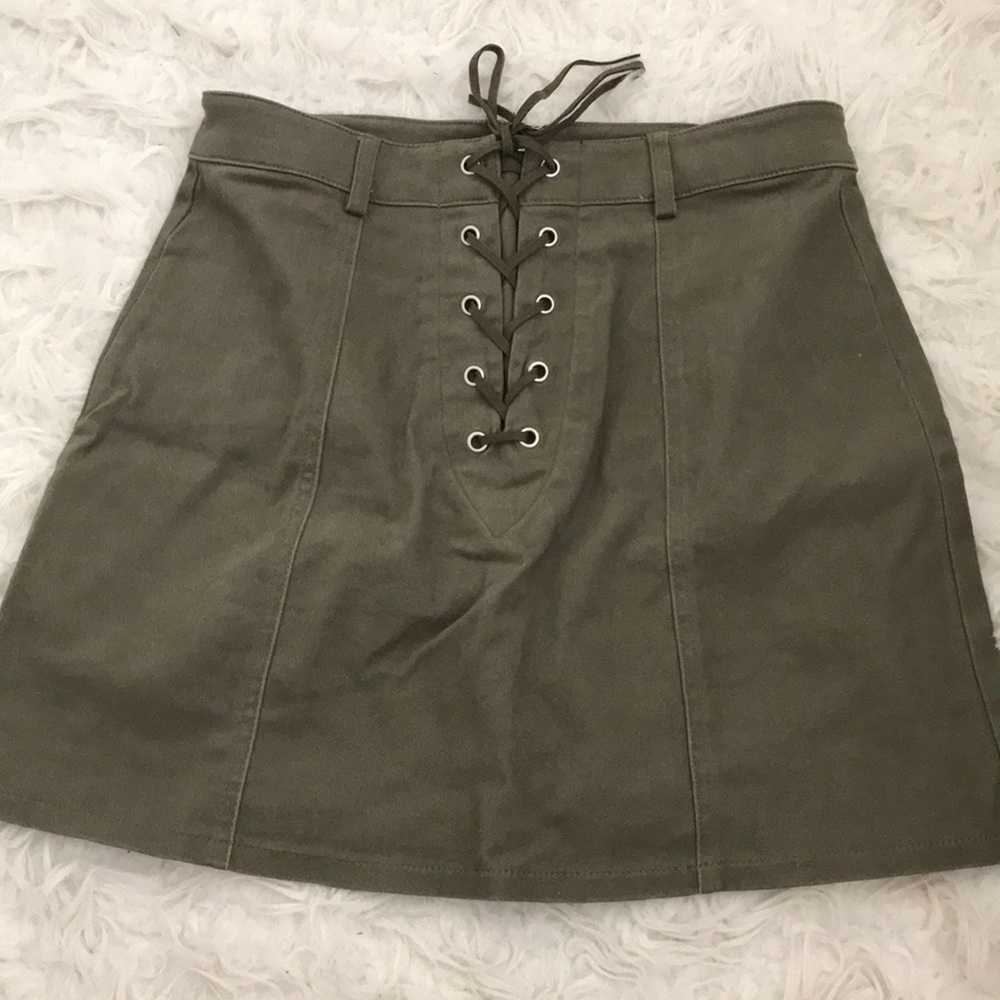 forever 21 lace up skirt